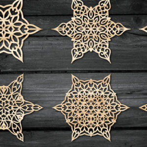 Intra απο ξύλο plywood 3mm-4mm πάχος Christmas Snowflake , Snowflakes Δίασταση 15x15 cm INTRAFABR-54559866