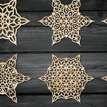 Intra απο ξύλο plywood 3mm-4mm πάχος Christmas Snowflake , Snowflakes Δίασταση 15x15 cm INTRAFABR-54559866 - Image 1