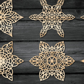 Intra απο ξύλο plywood 3mm-4mm πάχος Christmas Snowflake , Snowflakes Δίασταση 15x15 cm INTRAFABR-54559866 - Image 3