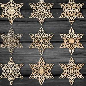 Intra απο ξύλο plywood 3mm-4mm πάχος Christmas Snowflake , Snowflakes Δίασταση 12x12 cm INTRAFABR-49789340