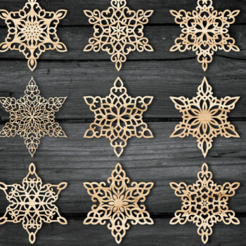 Intra απο ξύλο plywood 3mm-4mm πάχος Christmas Snowflake , Snowflakes Δίασταση 12x12 cm INTRAFABR-49789340 - Image 1