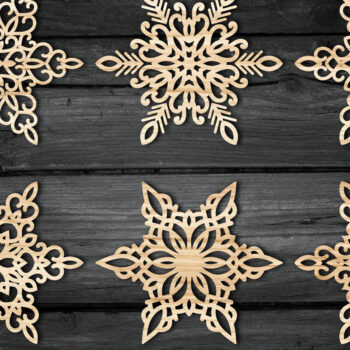 Intra απο ξύλο plywood 3mm-4mm πάχος Christmas Snowflake , Snowflakes Δίασταση 12x12 cm INTRAFABR-49789340 - Image 3