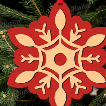 Intra απο ξύλο plywood 3mm-4mm πάχος κοπής με λέιζερ Χριστουγεννιάτικες νιφάδες χιονιού Δίασταση 15x15 cm INTRAFABR-109208227 - Image 6