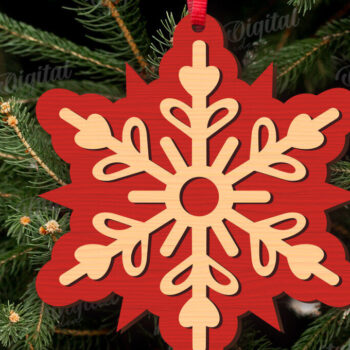 Intra απο ξύλο plywood 3mm-4mm πάχος κοπής με λέιζερ Χριστουγεννιάτικες νιφάδες χιονιού Δίασταση 15x15 cm INTRAFABR-109208227 - Image 7