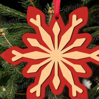 Intra απο ξύλο plywood 3mm-4mm πάχος κοπής με λέιζερ Χριστουγεννιάτικες νιφάδες χιονιού Δίασταση 15x15 cm INTRAFABR-109208227 - Image 8