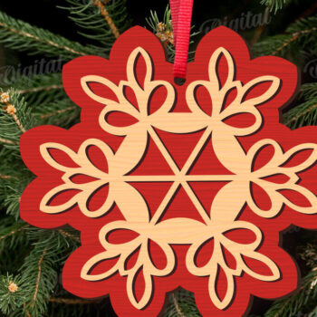 Intra απο ξύλο plywood 3mm-4mm πάχος κοπής με λέιζερ Χριστουγεννιάτικες νιφάδες χιονιού Δίασταση 15x15 cm INTRAFABR-109208227 - Image 9