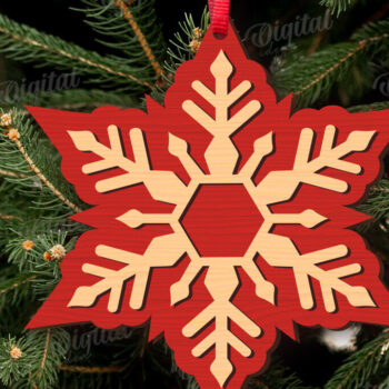 Intra απο ξύλο plywood 3mm-4mm πάχος κοπής με λέιζερ Χριστουγεννιάτικες νιφάδες χιονιού Δίασταση 15x15 cm INTRAFABR-109208227 - Image 10
