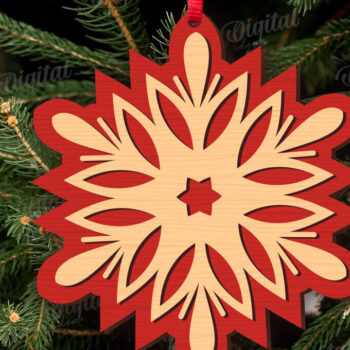 Intra απο ξύλο plywood 3mm-4mm πάχος κοπής με λέιζερ Χριστουγεννιάτικες νιφάδες χιονιού Δίασταση 15x15 cm INTRAFABR-109208227 - Image 11