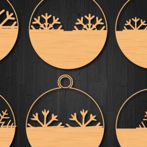 Intra απο ξύλο plywood 3mm-4mm πάχος στολίδι με χριστουγεννιάτικες νιφάδες χιονιού Δίασταση 8x8 cm INTRAFABR-41118169