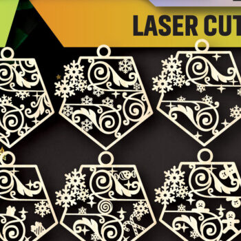 Intra απο ξύλο plywood 3mm-4mm πάχος στολιδιών με χριστουγεννιάτικες νιφάδες χιονιού Δίασταση 8x8 cm INTRAFABR-104756391 - Image 1