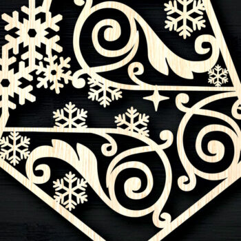 Intra απο ξύλο plywood 3mm-4mm πάχος στολιδιών με χριστουγεννιάτικες νιφάδες χιονιού Δίασταση 8x8 cm INTRAFABR-104756391 - Image 3