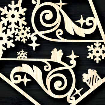 Intra απο ξύλο plywood 3mm-4mm πάχος στολιδιών με χριστουγεννιάτικες νιφάδες χιονιού Δίασταση 8x8 cm INTRAFABR-104756391 - Image 4