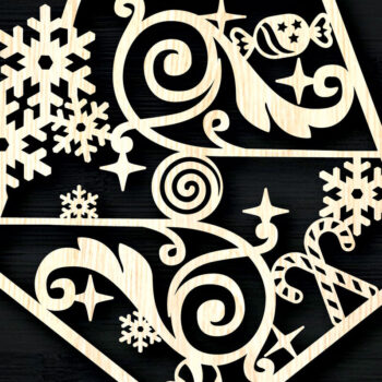 Intra απο ξύλο plywood 3mm-4mm πάχος στολιδιών με χριστουγεννιάτικες νιφάδες χιονιού Δίασταση 8x8 cm INTRAFABR-104756391 - Image 5