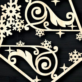 Intra απο ξύλο plywood 3mm-4mm πάχος στολιδιών με χριστουγεννιάτικες νιφάδες χιονιού Δίασταση 8x8 cm INTRAFABR-104756391 - Image 8