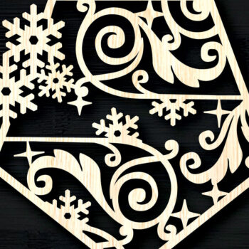 Intra απο ξύλο plywood 3mm-4mm πάχος στολιδιών με χριστουγεννιάτικες νιφάδες χιονιού Δίασταση 8x8 cm INTRAFABR-104756391 - Image 9
