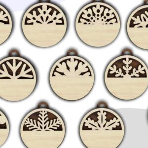 Intra απο ξύλο plywood 3mm-4mm πάχος Χριστουγεννιάτικες νιφάδες χιονιού Δίασταση 8x8 cm INTRAFABR-38995637