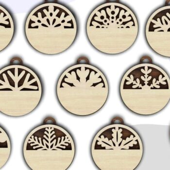 Intra απο ξύλο plywood 3mm-4mm πάχος Χριστουγεννιάτικες νιφάδες χιονιού Δίασταση 8x8 cm INTRAFABR-38995637 - Image 1