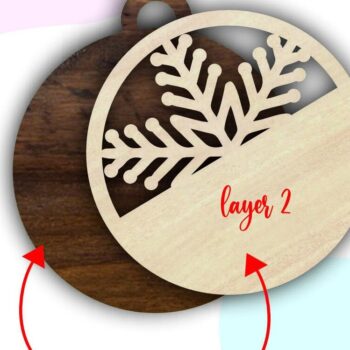 Intra απο ξύλο plywood 3mm-4mm πάχος Χριστουγεννιάτικες νιφάδες χιονιού Δίασταση 8x8 cm INTRAFABR-38995637 - Image 2
