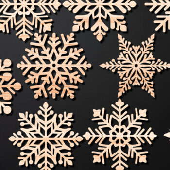 Intra απο ξύλο plywood 3mm-4mm πάχος Χριστουγεννιάτικο Snowflakes Mega Δίασταση 15x15 cm INTRAFABR-109812882 - Image 6