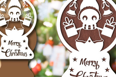 Intra απο ξύλο plywood 3mm-4mm πάχος Christmas Snowglobe PaperCut Δίασταση 15x15 cm INTRAFABR-80689153