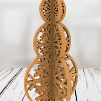 Intra απο ξύλο plywood 3mm-4mm πάχος Χριστουγεννιάτικο διακοσμητικό τρισδιάστατο μοντέλο χιονάνθρωπος Δίασταση 4x4 cm INTRAFABR-108479133 - Image 1