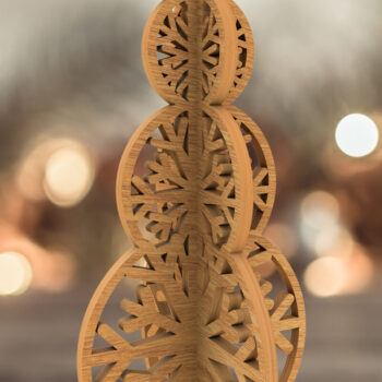 Intra απο ξύλο plywood 3mm-4mm πάχος Χριστουγεννιάτικο διακοσμητικό τρισδιάστατο μοντέλο χιονάνθρωπος Δίασταση 4x4 cm INTRAFABR-108479133 - Image 3