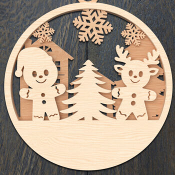 Intra απο ξύλο plywood 3mm-4mm πάχος Χριστουγεννιάτικο στολίδι χιονάνθρωπος κομμένο με λέιζερ Δίασταση 8x8 cm INTRAFABR-106791195 - Image 1