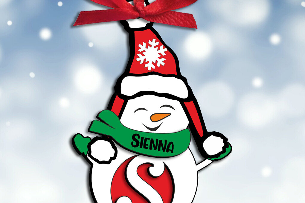 Intra απο ξύλο plywood 3mm-4mm πάχος Δώρο διακοπών Χριστουγεννιάτικο γράμμα S Χιονάνθρωπος Δίασταση 8x8 cm INTRAFABR-110179830