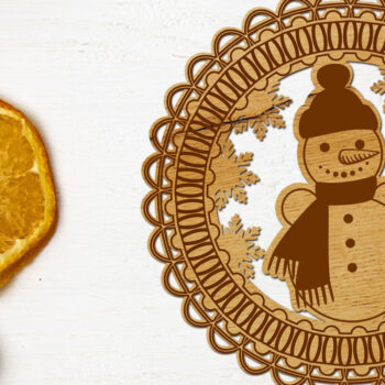 Intra απο ξύλο plywood 3mm-4mm πάχος Χριστουγεννιάτικο στολίδι χιονάνθρωπος κομμένο Δίασταση 3x3 cm INTRAFABR-109532682 - Image 1