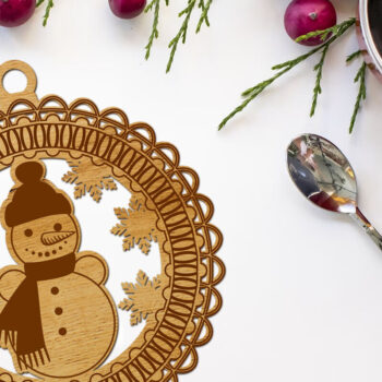 Intra απο ξύλο plywood 3mm-4mm πάχος Χριστουγεννιάτικο στολίδι χιονάνθρωπος κομμένο Δίασταση 3x3 cm INTRAFABR-109532682 - Image 2