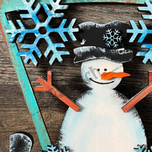 Intra απο ξύλο plywood 3mm-4mm πάχος Χριστουγεννιάτικο Snowman Shelf Sitter  Δίασταση 8x8 cm INTRAFABR-78909940