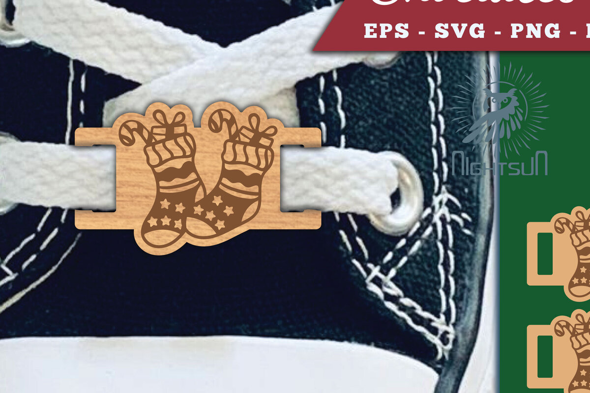 Intra απο ξύλο plywood 3mm-4mm πάχος Κορδόνια για Χριστουγεννιάτικες κάλτσες Ετικέτες Δίασταση 15x15 cm INTRAFABR-112294800