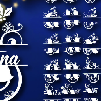 Intra απο ξύλο plywood 3mm-4mm πάχος Χριστουγεννιάτικο Split Monogram Δίασταση 15x15 cm INTRAFABR-105190890 - Image 4