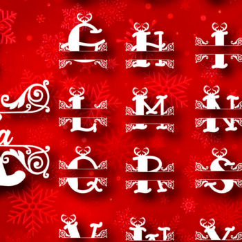 Intra απο ξύλο plywood 3mm-4mm πάχος Christmas Split Monogram Cut  Δίασταση 15x15 cm INTRAFABR-105150500 - Image 2