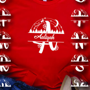 Intra απο ξύλο plywood 3mm-4mm πάχος Christmas Split Monogram Cut  Δίασταση 15x15 cm INTRAFABR-105189563 - Image 3