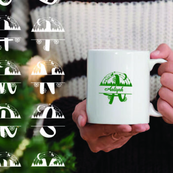 Intra απο ξύλο plywood 3mm-4mm πάχος Christmas Split Monogram Cut  Δίασταση 15x15 cm INTRAFABR-105189563 - Image 4