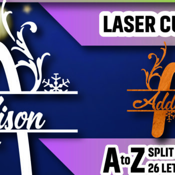 Intra απο ξύλο plywood 3mm-4mm πάχος Christmas Split Monogram Cut  Δίασταση 15x15 cm INTRAFABR-105189651 - Image 1