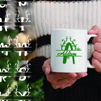 Intra απο ξύλο plywood 3mm-4mm πάχος Christmas Split Monogram Cut  Δίασταση 15x15 cm INTRAFABR-105189651 - Image 4