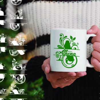 Intra απο ξύλο plywood 3mm-4mm πάχος Christmas Split Monogram Cut  Δίασταση 15x15 cm INTRAFABR-105189723 - Image 4