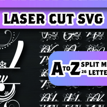 Intra απο ξύλο plywood 3mm-4mm πάχος Christmas Split Monogram Cut  Δίασταση 15x15 cm INTRAFABR-105260215 - Image 1