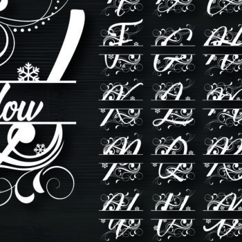 Intra απο ξύλο plywood 3mm-4mm πάχος Christmas Split Monogram Cut  Δίασταση 15x15 cm INTRAFABR-105260215 - Image 2