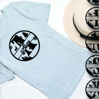 Intra απο ξύλο plywood 3mm-4mm πάχος Christmas Split Monogram Cut  Δίασταση 15x15 cm INTRAFABR-105041898 - Image 3