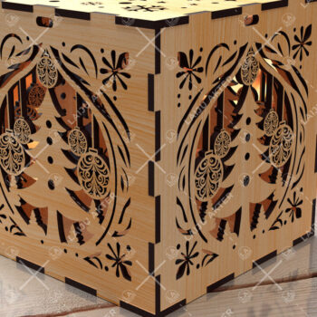 Intra απο ξύλο plywood 3mm-4mm πάχος Χριστουγεννιάτικο κουτί δώρου Squar με Δίασταση 4x4 cm INTRAFABR-108266928 - Image 1