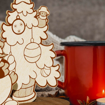 Intra απο ξύλο plywood 3mm-4mm πάχος Χριστουγεννιάτικο περίπτερο με χιονάνθρωπο Δίασταση 2x2 cm INTRAFABR-108342585 - Image 2