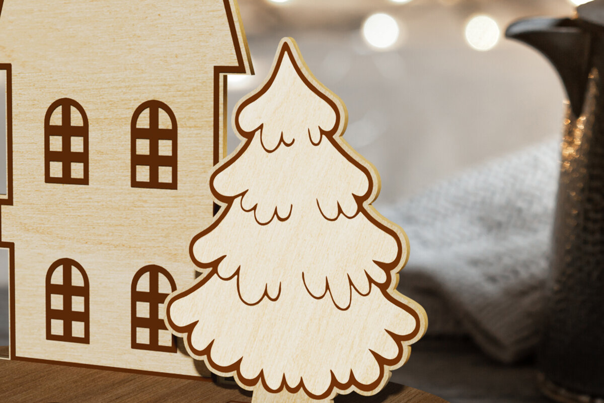 Intra απο ξύλο plywood 3mm-4mm πάχος Χριστουγεννιάτικο σταντ Ξύλινη Διακόσμηση Δίασταση 2x2 cm INTRAFABR-108342109