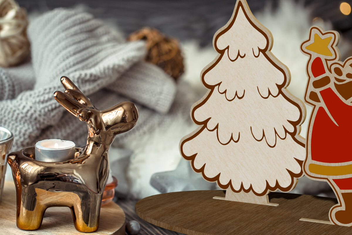 Intra απο ξύλο plywood 3mm-4mm πάχος Πρότυπο κοπής ξύλου Χριστουγεννιάτικου περίπτερου Δίασταση 2x2 cm INTRAFABR-108342803