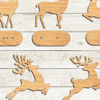Intra απο ξύλο plywood 3mm-4mm πάχος Christmas Standing Reindeer Δίασταση 15x15 cm INTRAFABR-111758264 - Image 1