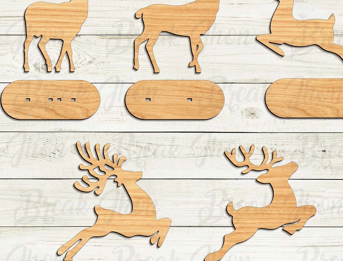 Intra απο ξύλο plywood 3mm-4mm πάχος Christmas Standing Reindeer Δίασταση 15x15 cm INTRAFABR-111758264