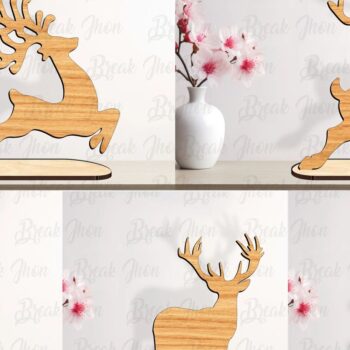 Intra απο ξύλο plywood 3mm-4mm πάχος Christmas Standing Reindeer Δίασταση 15x15 cm INTRAFABR-111758264 - Image 2