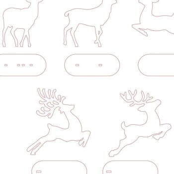 Intra απο ξύλο plywood 3mm-4mm πάχος Christmas Standing Reindeer Δίασταση 15x15 cm INTRAFABR-111758264 - Image 3